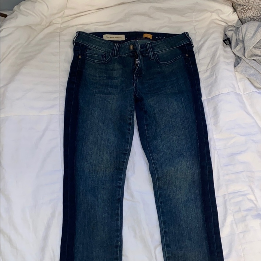 Pilcro and the letterpress two toned jeans